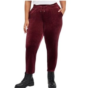 Size 2: Torrid Pull-On Relaxed Taper Velvet High-Rise Pant